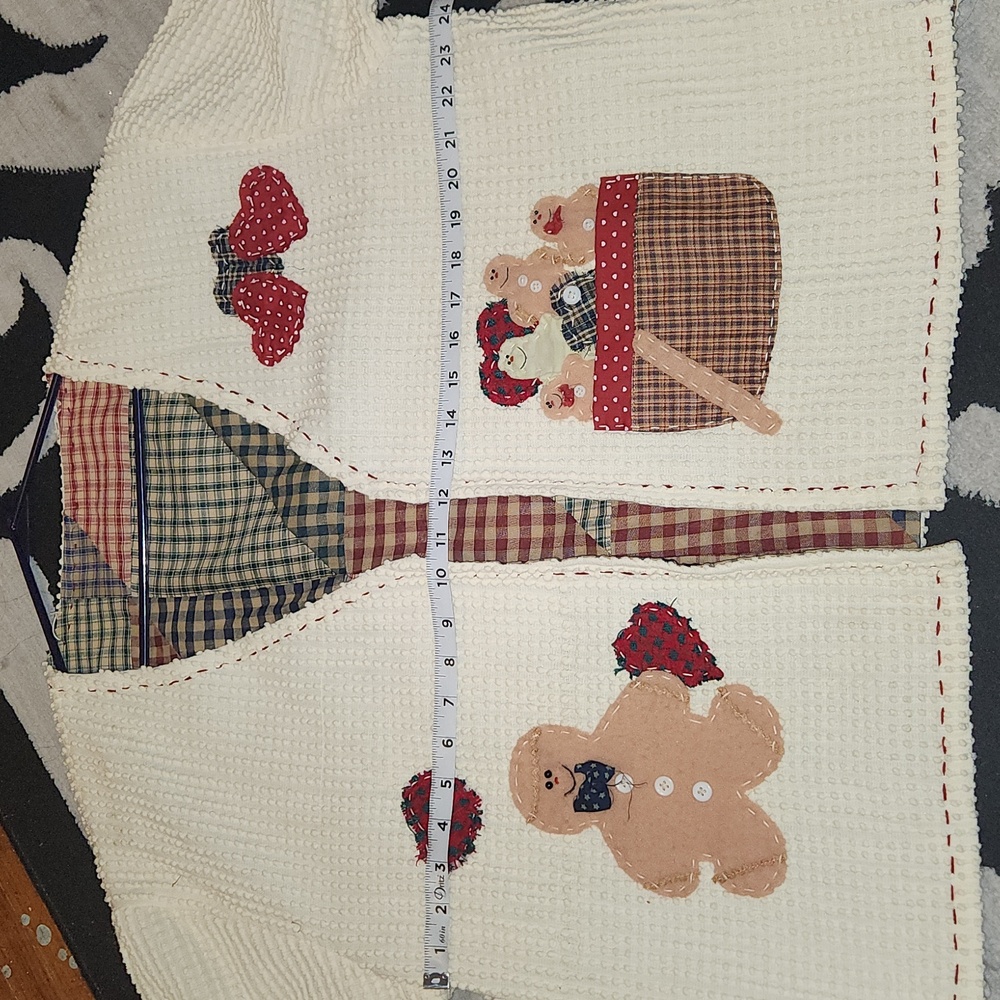 Womens Christmas, Holiday, Gingerbread Embroided Festive Open Textured Cardigan - Picture 8 of 9